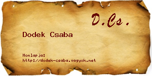 Dodek Csaba névjegykártya