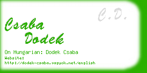 csaba dodek business card